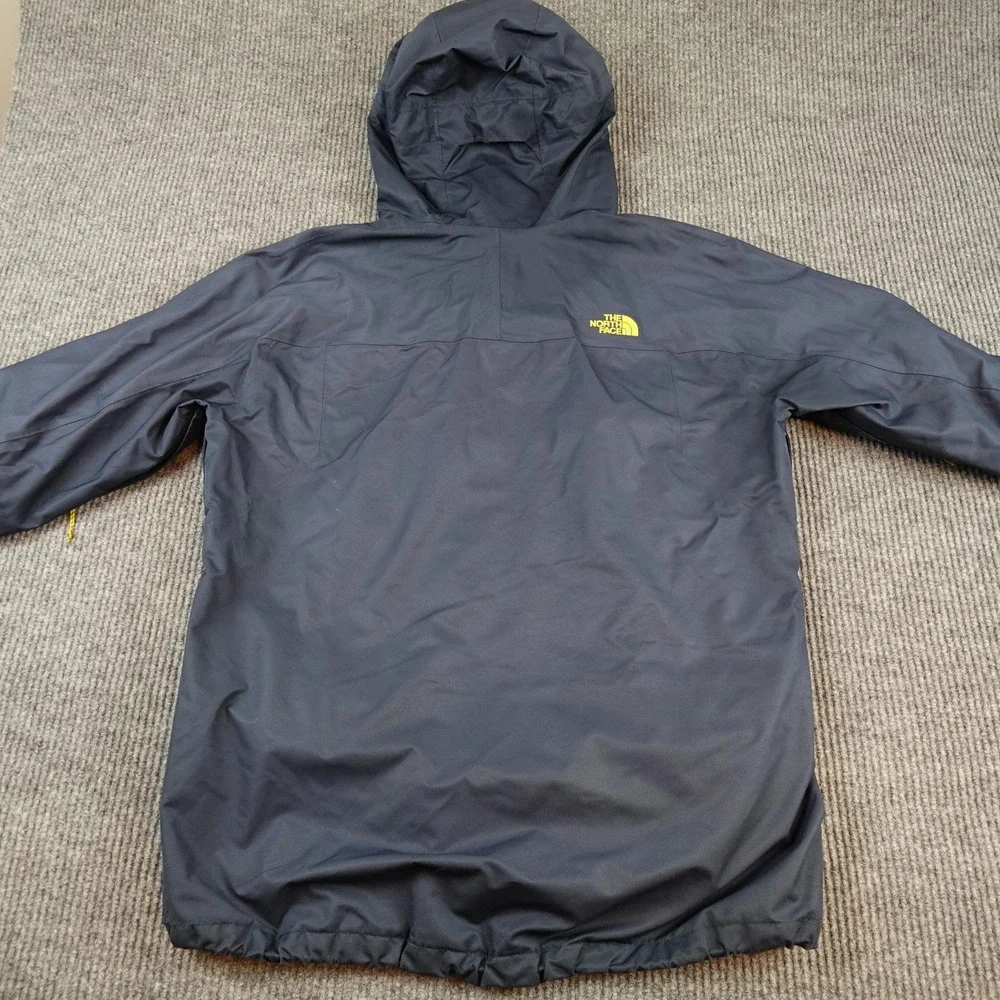 The North Face DryVent Jacket Mens Large Blue Yellow Hooded Triclimate Shell